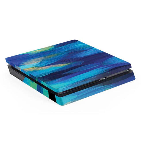 Ocean Blue Brush Stroke by Etta Vee PlayStation PS4 Skins